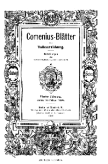 Comenius-Blätter für Volkserziehung, Januar - Februar 1896, IV Jahrgang, Nr. 1-2