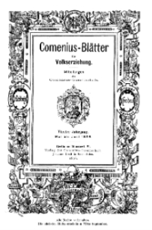 Comenius-Blätter für Volkserziehung, Mai - Juni 1896, IV Jahrgang, Nr. 5-6