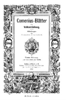 Comenius-Blätter für Volkserziehung, Juli - Oktober 1896, IV Jahrgang, Nr. 7-8