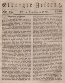 Elbinger Zeitung, No. 56 Donnerstag, 17. Mai 1849