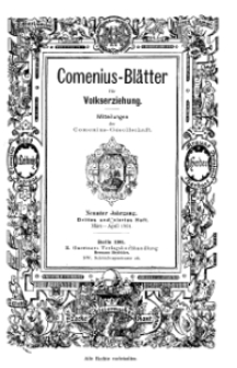 Comenius-Blätter für Volkserziehung, März - April 1901, IX Jahrgang, Nr. 3-4