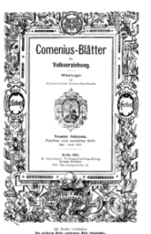 Comenius-Blätter für Volkserziehung, Mai - Juni 1901, IX Jahrgang, Nr. 5-6