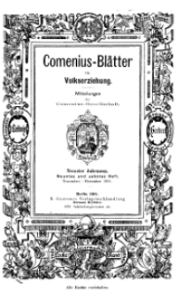 Comenius-Blätter für Volkserziehung, November - Dezember 1901, IX Jahrgang, Nr. 9-10