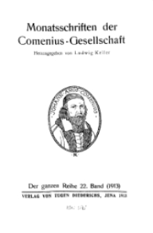 Monatshefte der Comenius-Gesellschaft für Kultur und Geistesleben, 1913, 22. Band, Inhalts