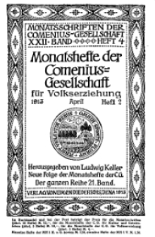 Monatshefte der Comenius-Gesellschaft für Volkserziehung, April 1913, 21. Band, Heft 2