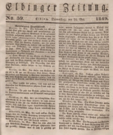 Elbinger Zeitung, No. 59 Donnerstag, 24. Mai 1849