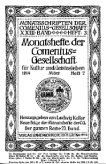 Monatshefte der Comenius-Gesellschaft für Kultur und Geistesleben, März 1914, 23. Band, Heft 2