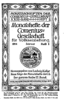 Monatshefte der Comenius-Gesellschaft für Volkserziehung, Februar 1914, 22. Band, Heft 1