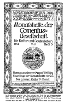 Monatshefte der Comenius-Gesellschaft für Kultur und Geistesleben, Mai 1915, 24. Band, Heft 3