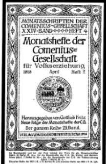 Monatshefte der Comenius-Gesellschaft für Volkserziehung, April 1915, 23. Band, Heft 2