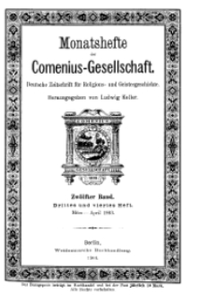 Monatshefte der Comenius-Gesellschaft, März - April 1903, 12. Band, Heft 3-4