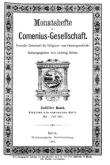 Monatshefte der Comenius-Gesellschaft, Mai - Juli 1903, 12. Band, Heft 5-7