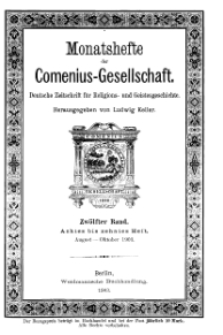 Monatshefte der Comenius-Gesellschaft, August - Oktober 1903, 12. Band, Heft 8-10