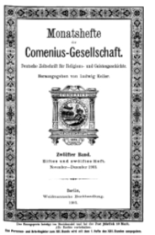 Monatshefte der Comenius-Gesellschaft, November - Dezember 1903, 12. Band, Heft 11-12