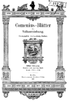 Comenius-Blätter für Volkserziehung, Januar - Februar 1903, XI Jahrgang, Nr. 1-2