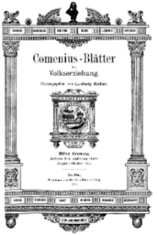 Comenius-Blätter für Volkserziehung, August - Oktober 1903, XI Jahrgang, Nr. 8-10