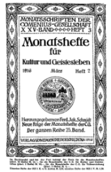 Monatshefte der Comenius-Gesellschaft für Kultur und Geistesleben, März 1916, 25. Band, Heft 2