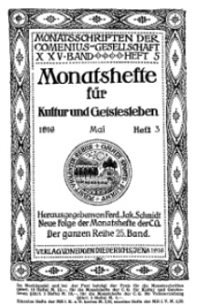 Monatshefte der Comenius-Gesellschaft für Kultur und Geistesleben, Mai 1916, 25. Band, Heft 3