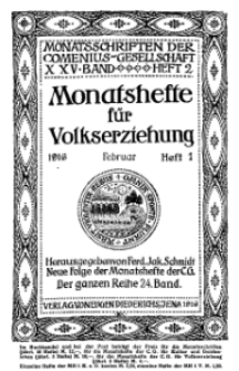 Monatshefte der Comenius-Gesellschaft für Volkserziehung, Februar 1916, 24. Band, Heft 1