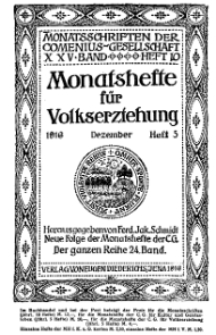 Monatshefte der Comenius-Gesellschaft für Volkserziehung, Dezember 1916, 24. Band, Heft 5