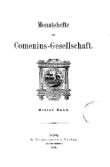 Monatshefte der Comenius-Gesellschaft, 1892, 1. Jahrgang, Inhalt