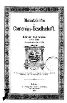 Monatshefte der Comenius-Gesellschaft, März 1892, 1. Jahrgang, Heft 1