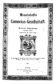 Monatshefte der Comenius-Gesellschaft, August 1892, 1. Jahrgang, Heft 2