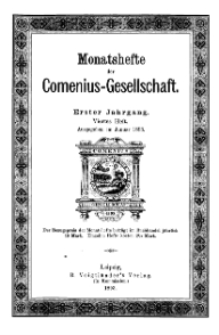 Monatshefte der Comenius-Gesellschaft, Januar 1893, 1. Jahrgang, Heft 4