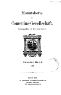 Monatshefte der Comenius-Gesellschaft, 1900, 9. Band, Inhalt