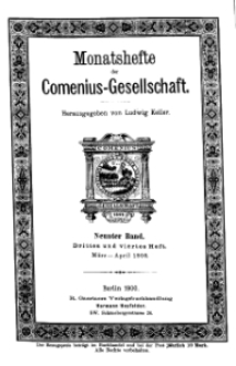 Monatshefte der Comenius-Gesellschaft, März - April 1900, 9. Band, Heft 3-4