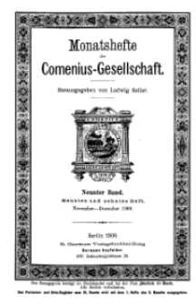 Monatshefte der Comenius-Gesellschaft, November - Dezember 1900, 9. Band, Heft 9-10