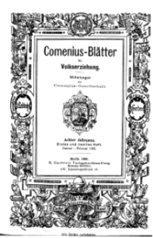 Comenius-Blätter für Volkserziehung, Januar - Februar 1900, VIII Jahrgang, Heft. 1-2