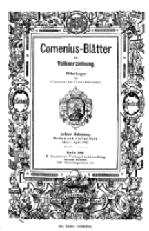 Comenius-Blätter für Volkserziehung, März - April 1900, VIII Jahrgang, Heft. 3-4
