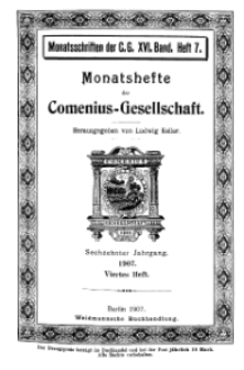 Monatshefte der Comenius-Gesellschaft, 15. September 1907, 16. Band, Heft 4