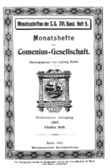 Monatshefte der Comenius-Gesellschaft, 15. November 1907, 16. Band, Heft 5