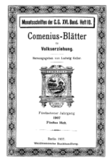 Comenius-Blätter für Volkserziehung, 15. Dezember 1907, XV Jahrgang, Heft 5
