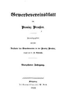 Gewerbevereinsblatt der Provinz Preussen