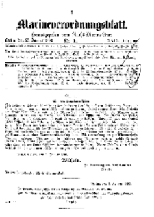 Marineverordnungsblatt, Nr. 1, 1898