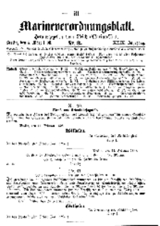 Marineverordnungsblatt, Nr. 3, 1898
