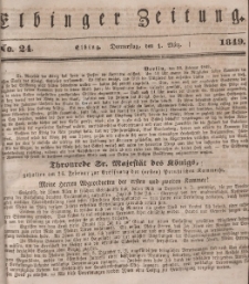 Elbinger Zeitung, No. 24 Donnerstag, 1. März 1849