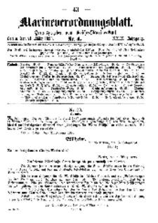 Marineverordnungsblatt, Nr. 4, 1898