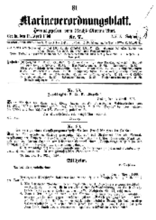 Marineverordnungsblatt, Nr. 6, 1898