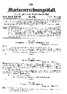 Marineverordnungsblatt, Nr.14, 1898