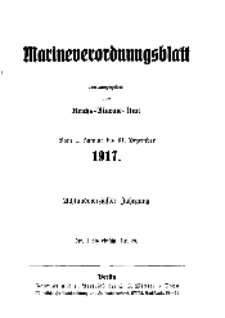Marineverordnungsblatt, Nr. 1, 1917