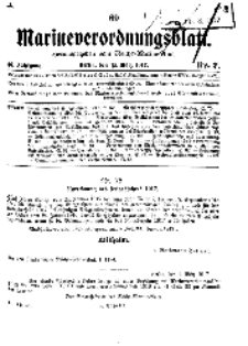 Marineverordnungsblatt, Nr. 7, 1917