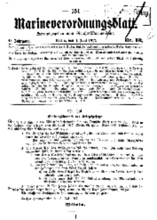 Marineverordnungsblatt, Nr.13, 1917