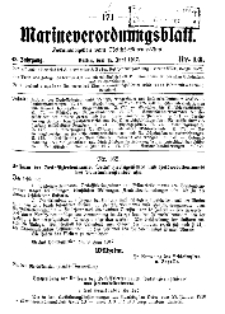 Marineverordnungsblatt, Nr.14, 1917
