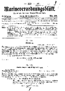 Marineverordnungsblatt, Nr.19, 1917