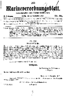 Marineverordnungsblatt, Nr.21, 1917