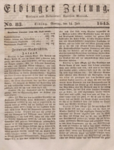 Elbinger Zeitung, No. 83 Montag, 14. Juli 1845